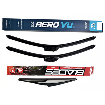 Aero VU Wiper Blade & Blades Rear Screen - Triple Pack