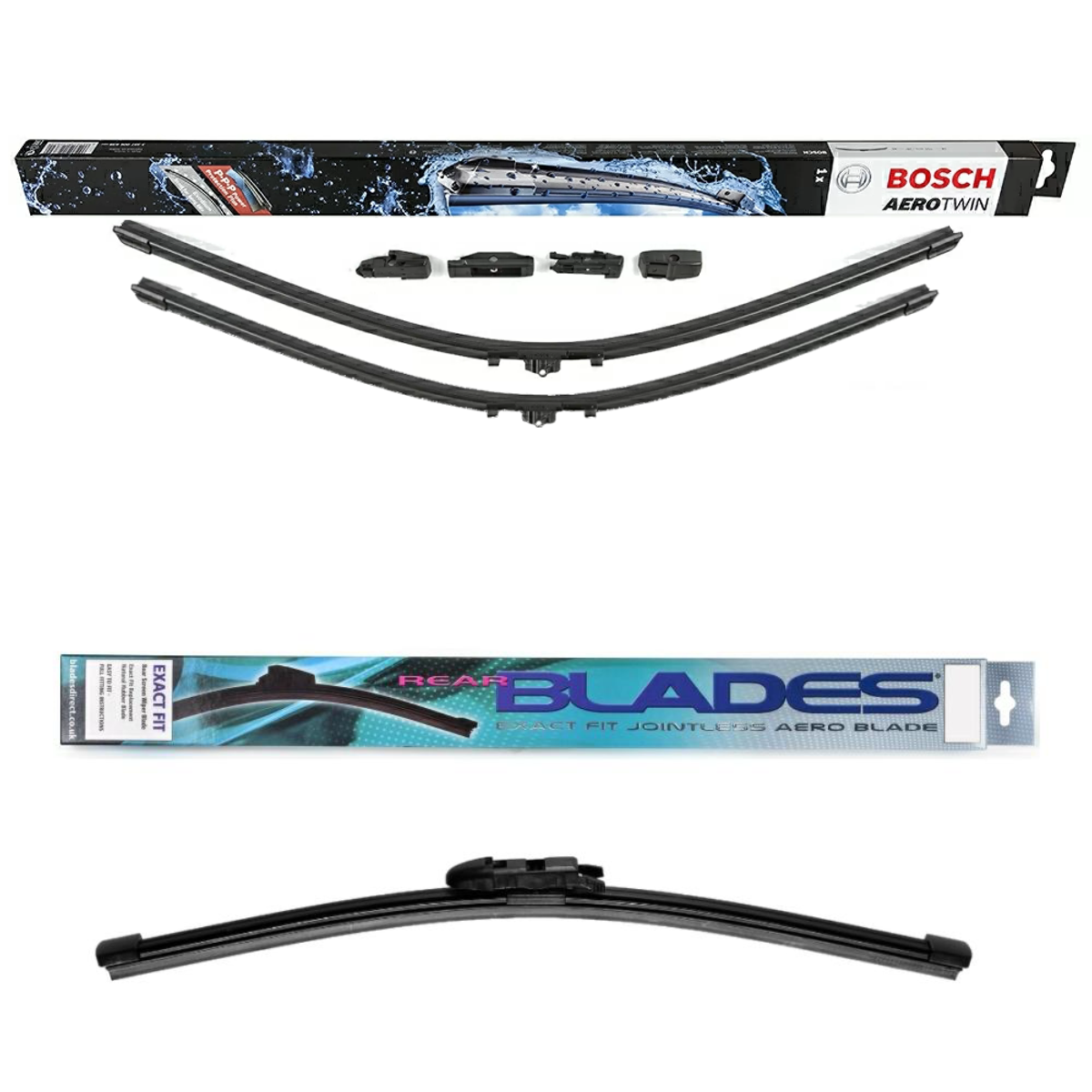 Bosch Super+ Replacement Front Screen Windscreen Wiper Blades + Wurth Screen Wash Outback MK1 2003-2010