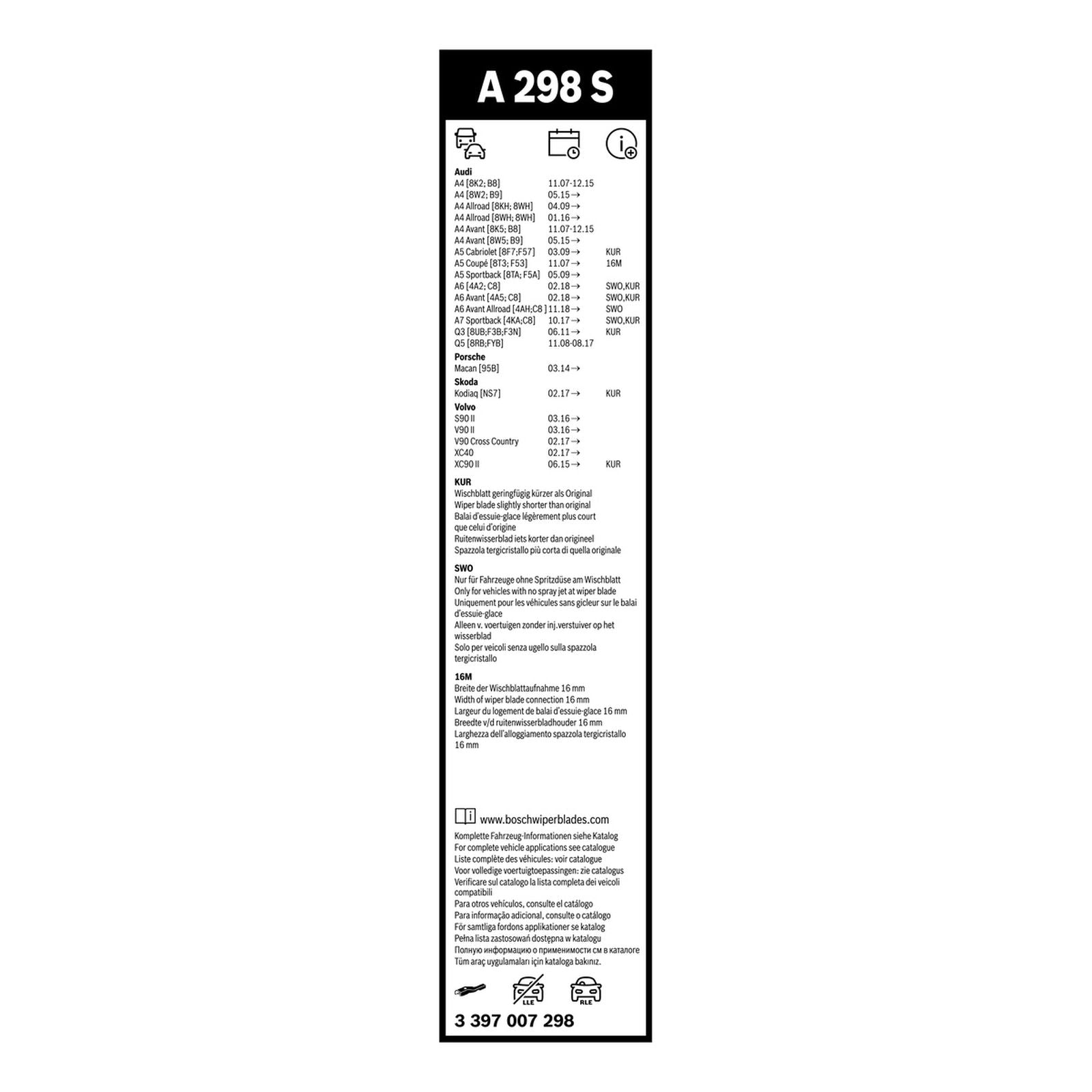 A298S Bosch Aerotwin Twin Pack | Windscreen Wipers