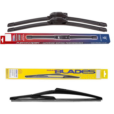 Windscreen Wipers Aerowiper & Blades Rear Screen - Triple Pack
