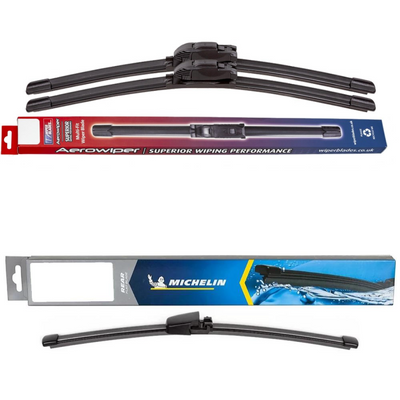Windscreen Wipers Aerowiper & Michelin Rear Screen - Triple Pack
