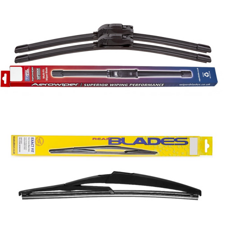 Windscreen Wipers Aerowiper & Blades Rear Screen - Triple Pack