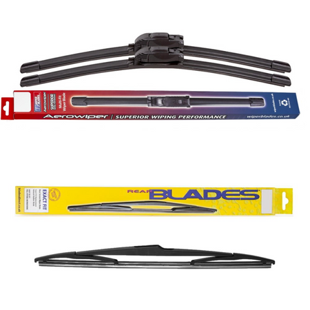 Windscreen Wipers Aerowiper & Blades Rear Screen - Triple Pack