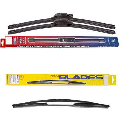 Windscreen Wipers Aerowiper & Blades Rear Screen - Triple Pack