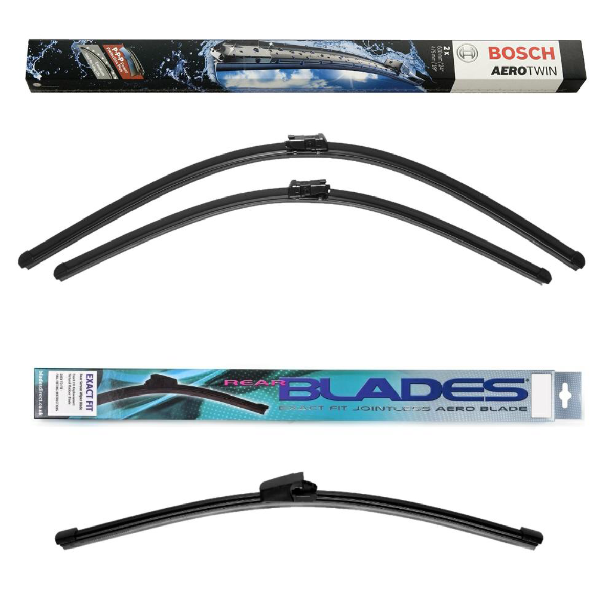 Bosch Aerotwin and Blades Rear Screen - Triple Pack | Windscreen Wipers