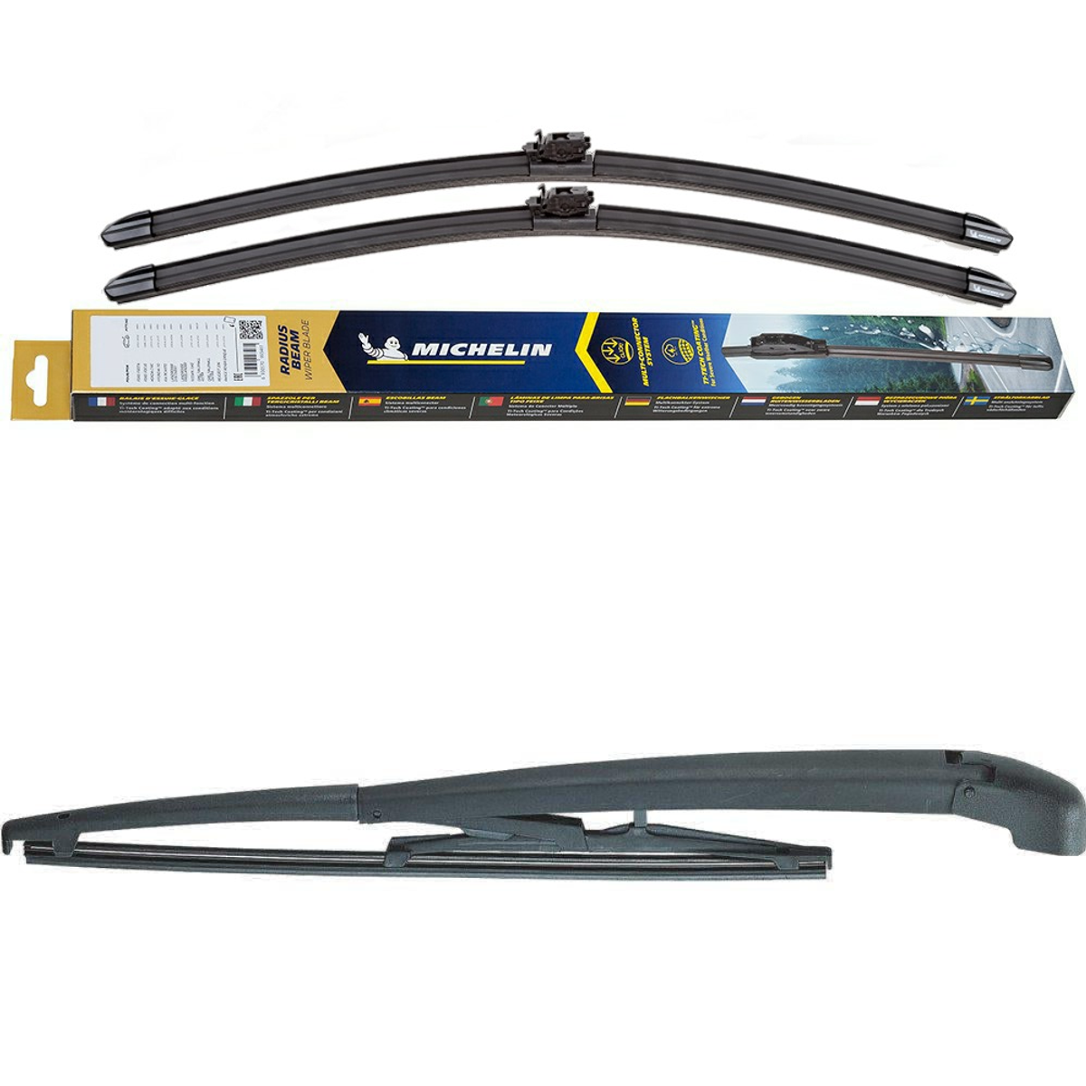 Michelin Radius Beam and Blades Rear Screen Triple Pack Windscreen